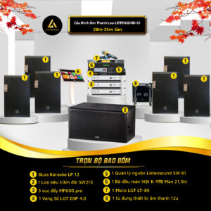 Dàn karaoke kinh doanh Listensound 01 cho phòng 28m-35m2
