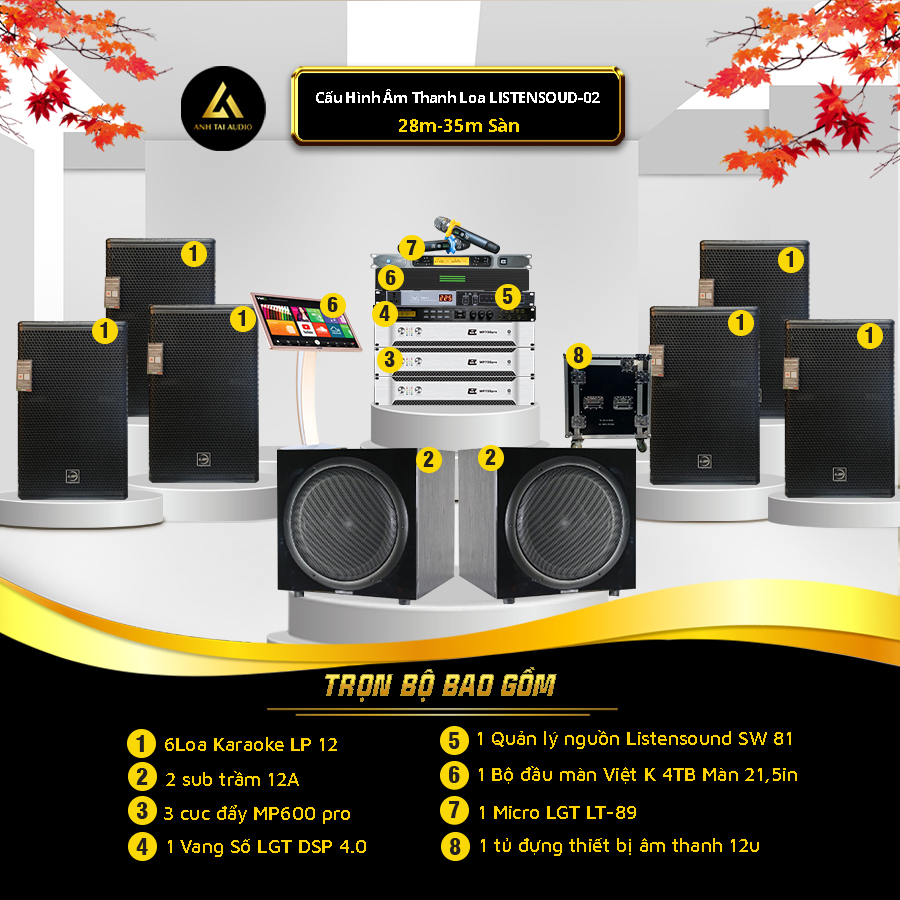 Dàn karaoke kinh doanh Listensound 02 cho phòng 28m-35m2