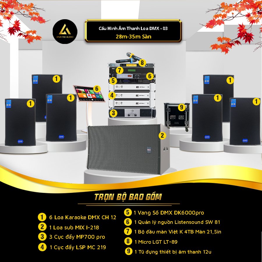 Dàn karaoke kinh doanh DMX 03 cho phòng 28-35m2