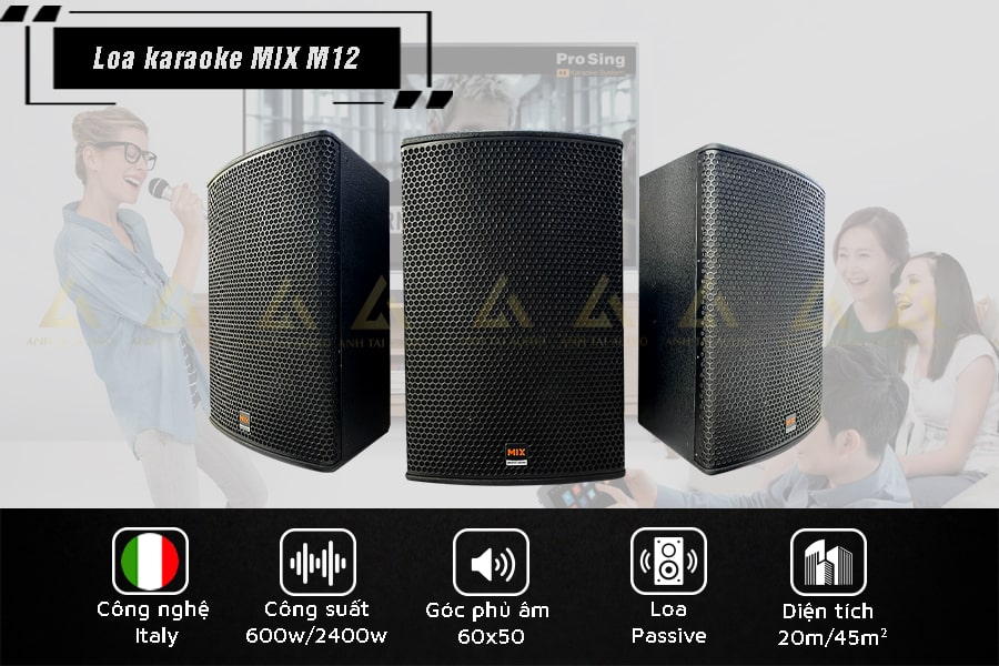 Loa karaoke MIX M12 là dòng loa karaoke được đánh giá rất cao và được xuất hiện hầu hết trong các hệ thống âm thanh chuyên nghiệp