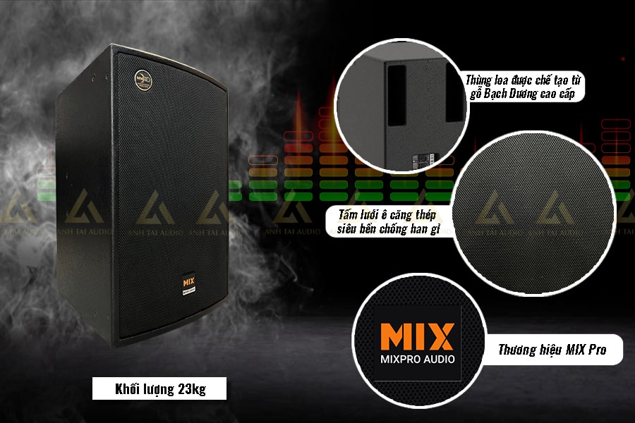 Loa karaoke MIX X12H được cấu tạo đặc biệt từ những chất liệu cao cấp như gỗ bạch dương và công nghệ sơn phủ bóng