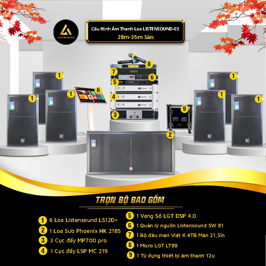 Dàn karaoke kinh doanh Listensound 03 cho phòng 28m-35m2