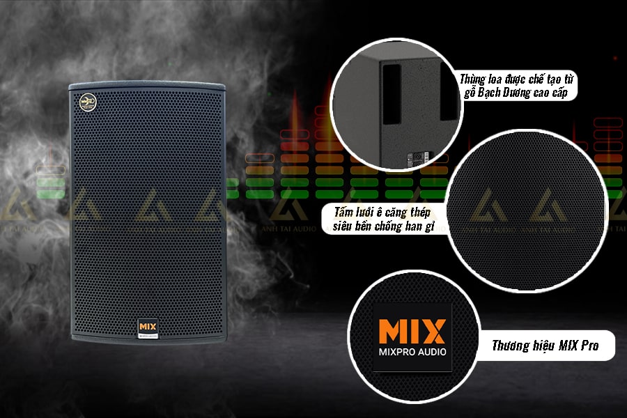 Loa karaoke MIX X12C được thiết kế chắc chắn nhờ những lớp bảo vệ cứng cáp