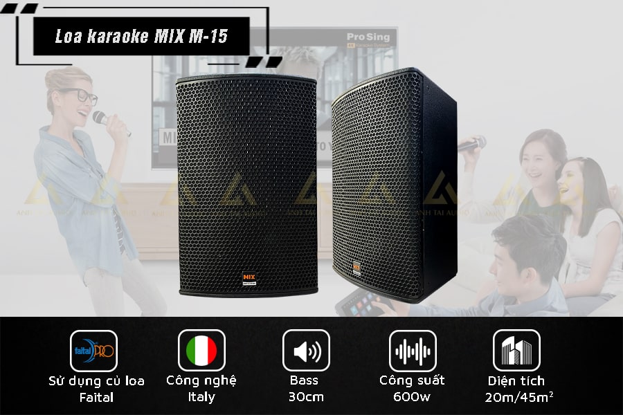 Loa karaoke MIX M15 dòng loa cao cấp chuyên được sử dụng trong những hệ thống karaoke gia đình, quá bar, quán karaoke kinh doanh,...